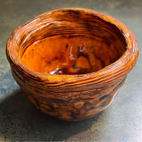 CARMEL AND BLACK Ceramic Pottery Bowl or Planter from my Studio - Picture 5 of 16